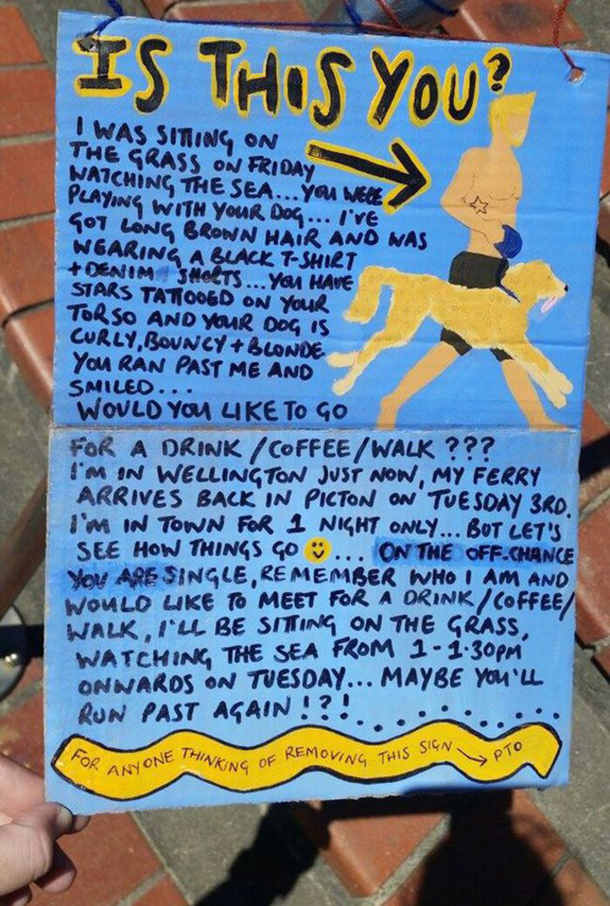 Frau sucht Traummann mit Poster