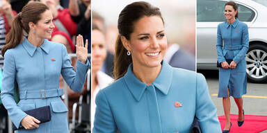Herzogin Kate: perfekt gestylt Babyblau