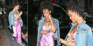 Rihanna spaziert im Negligée durch Newy York