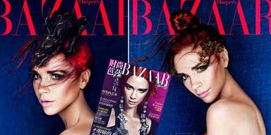 Victoria Beckham posiert in Rot für Harper's Bazaar