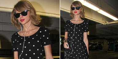 Taylor Swift: top gestylt in H&M-Pünktchenkleid