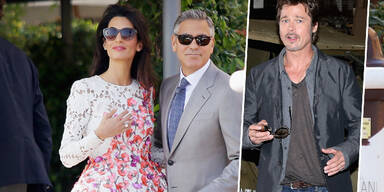 George Clooney & Amal Alamuddin, Brad Pitt