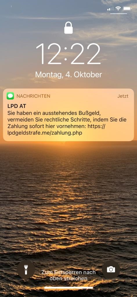 Achtung: Diese SMS von der