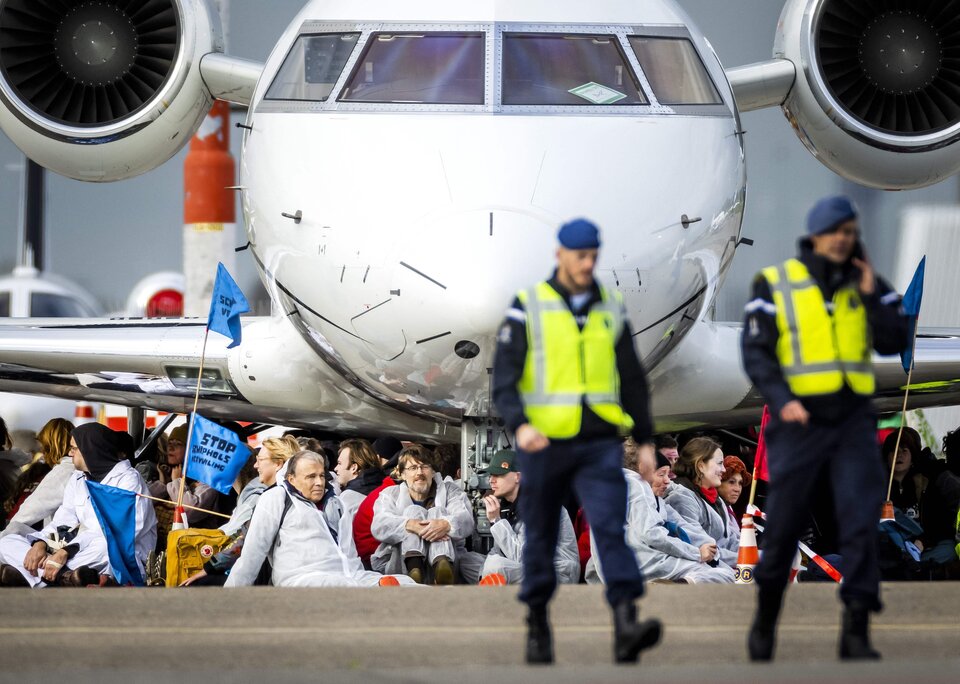 Klimaprotest Amsterdam Schiphol