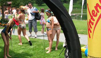 Die erste Station der Ferientour beim Badesee in Going