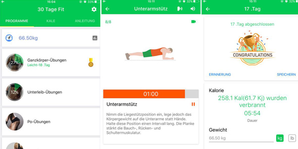 30-Tage-Fitness-Challenge App