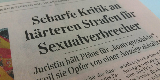 Empörung über 'Standard-Kritik' an härteren Strafen für Sexualverbrecher