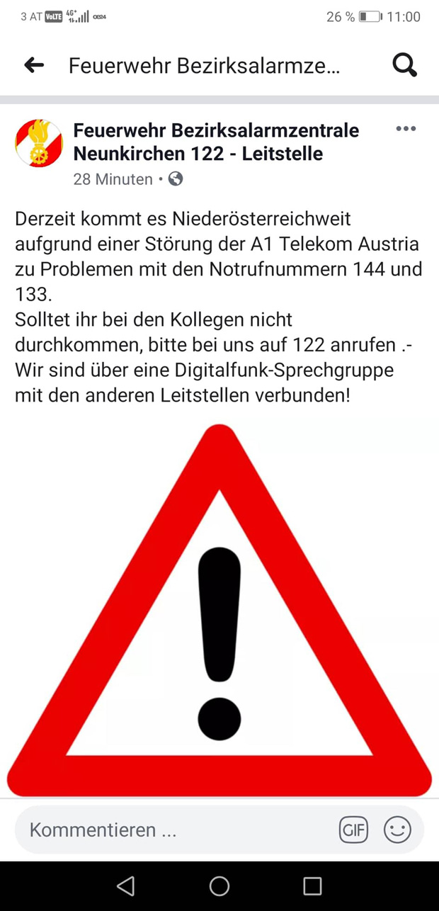 Störung legt Notrufnummern lahm