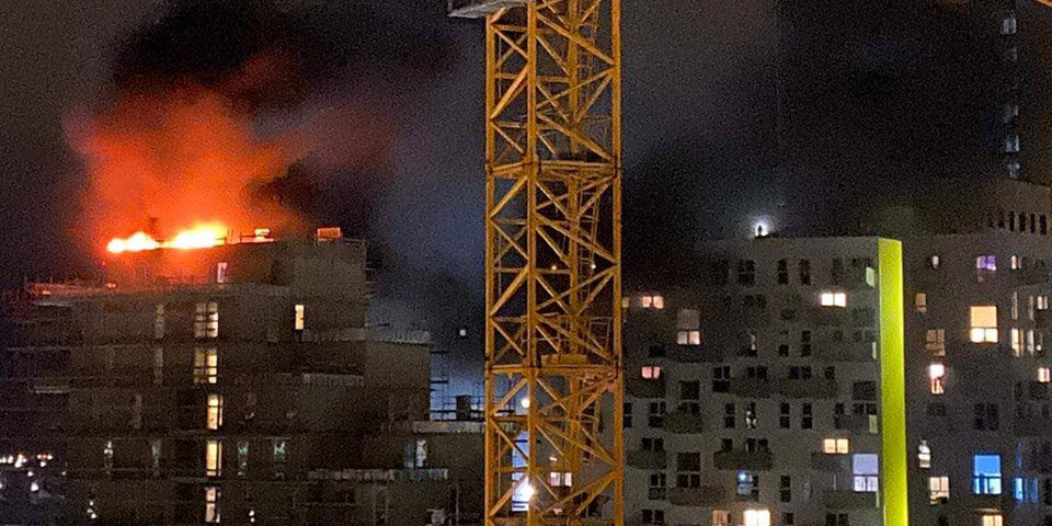 Hochhaus Brand Seestadt