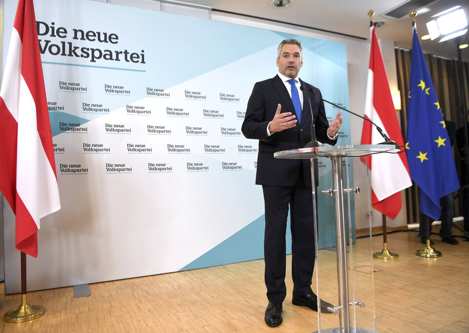 Der designierte Bundeskanzler und ÖVP-Bundesparteiobmann Karl Nehammer.