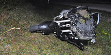 Motorradfahrer crasht in Kalb - Tier gestorben