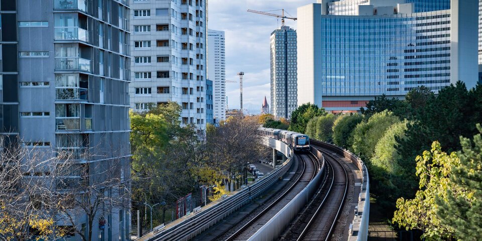 Bild vom Dach der U1 Station Alte Donau