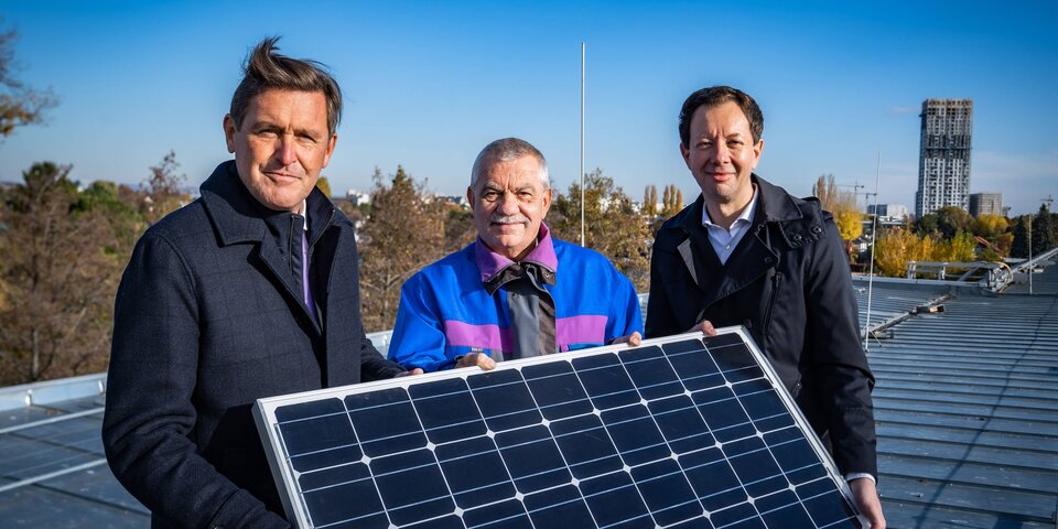 Stadtrat Peter Hanke, Wiener Linien Geschäftsführer Günter Steinbauer, Wien Energie Geschäftsführer Karl Gruber