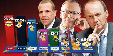 EU-Wahl Umfrage 18.5.2014 Karas Freund Vilimsky