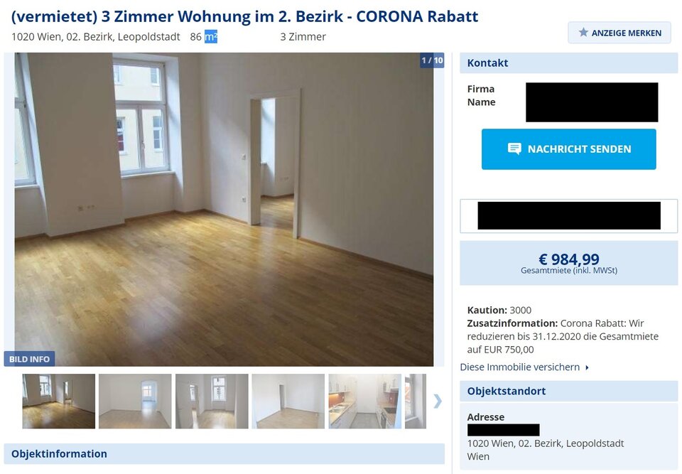 Wohnungen werden jetzt mit 'Corona-Rabatt' angeboten