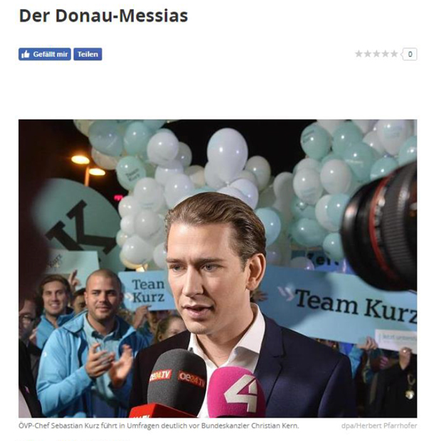 Medien machen Kurz zu Donau-Messias