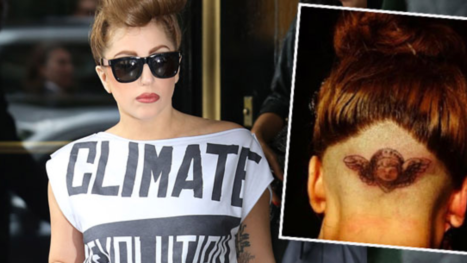 Lady Gaga irritiert mit Engels-Tatoo Foto Bild