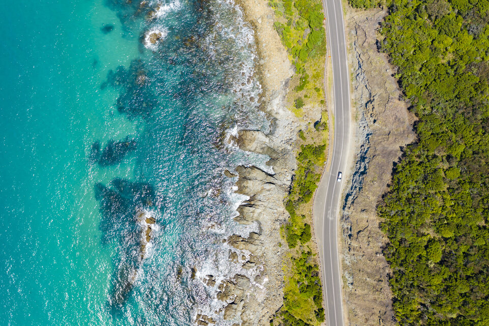 Die Great Ocean Road an der australischen Küste.