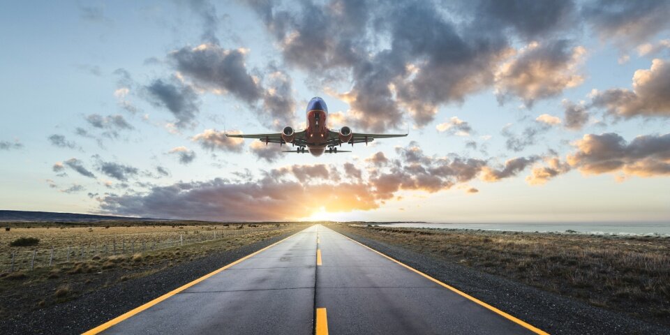 Flugzeug am Abheben