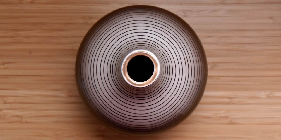 runde Vase von oben