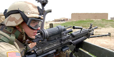 Irak Krieg Soldat Maschinengewehr
