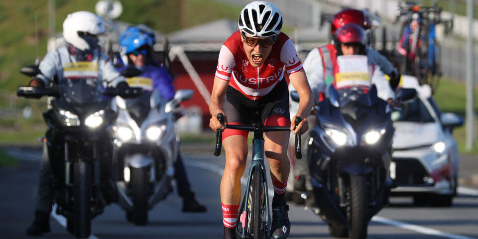 Anna Kiesenhofer beim Straßenrenn bei Olympia 2020