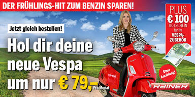 oe24 Vespa Aktion um € 79,- Plus 100 Euro Gutschein für Ihr Vespa Zubehör