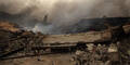 Libyen Ruine Rauch Bombe