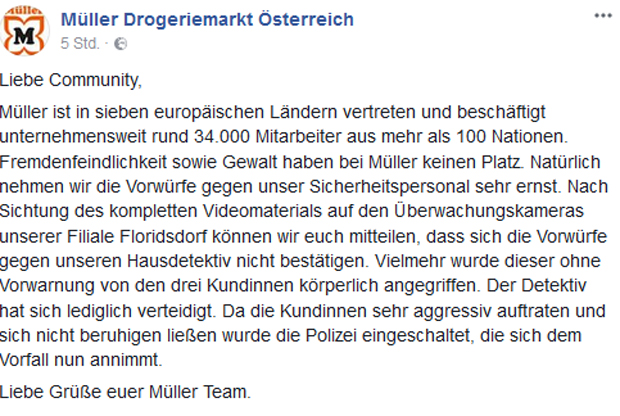 Müller Entschuldigung