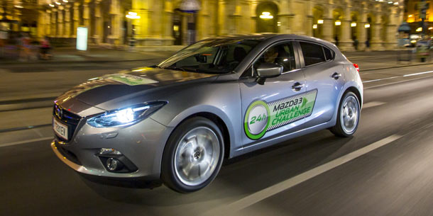 Verbrauchswettfahrt mit dem Mazda3 durch Wien