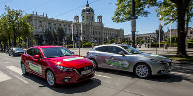 Verbrauchswettfahrt mit dem Mazda3 durch Wien