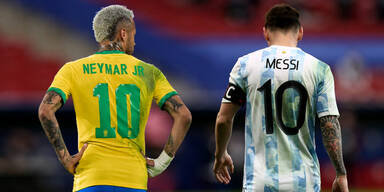 Brasilien-Star Neymar Junior und Argentinien-Star Lionel Messi