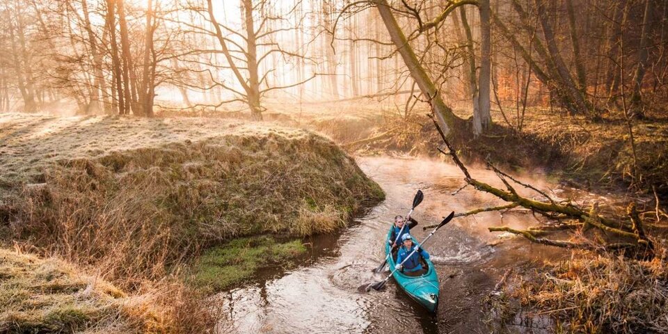 Kajaksport in der Region Krajna in Nordwest-Polen