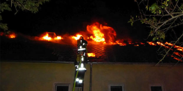 Scheunenbrand Dachstuhl