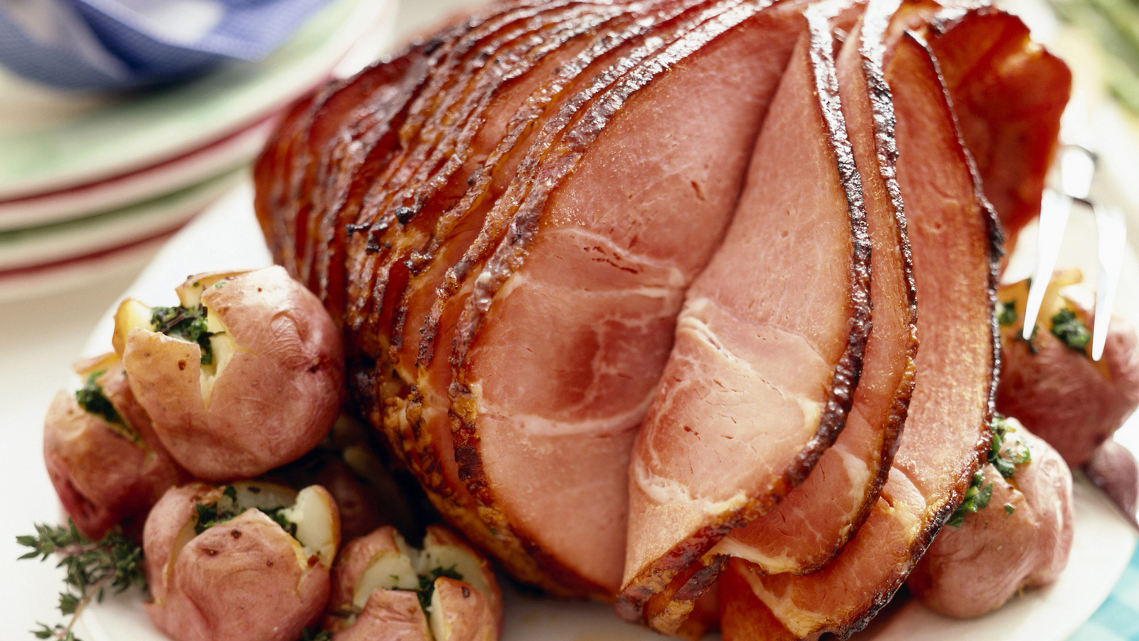 Schinkenbraten mit Erdäpfeln