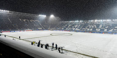 Atalanta Stadion zu starker Schneefall