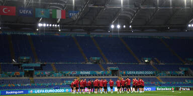 Türkische Nationalmannschaft trainiert im Stadio Olimpico (Rom)