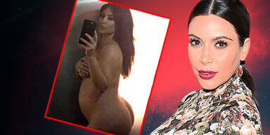 Nackt-Selfie: Kim zeigt Babybauch