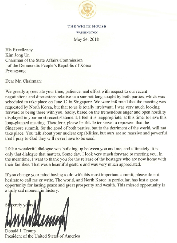 Trump Brief an Kim