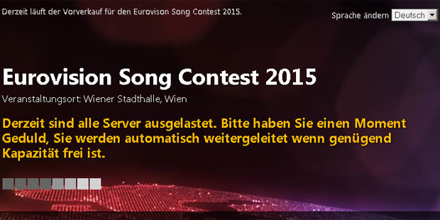 oeticket überlastet: Song Contest