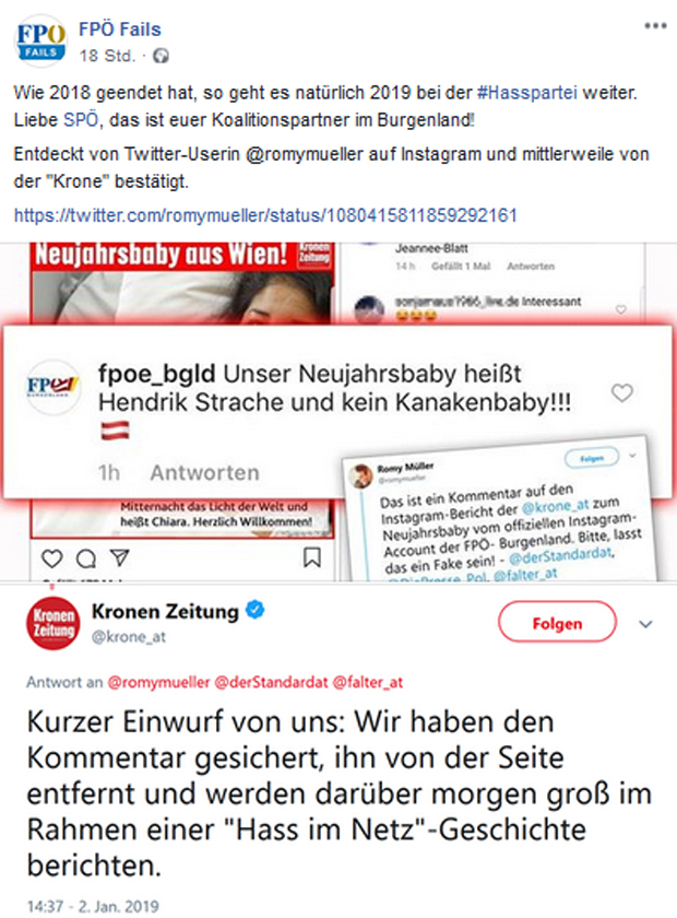 Wirbel nach rassistischem Posting zu Neujahrsbaby