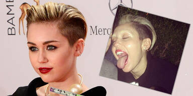 Miley Cyrus mit gebleichten Augenbrauen