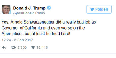 Trump: "Schwarzenegger war ein sehr schlechter Gouverneur"
