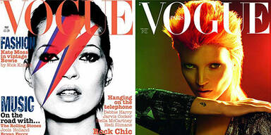 Kate Moss posiert als David Bowie-Double