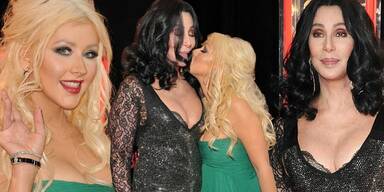 Dicke Freundinnen: Cher & Christina Aguilera bei Burlesque-Premiere