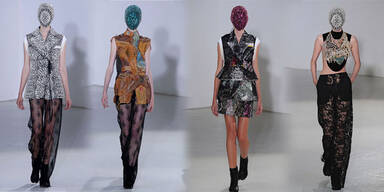 Couture mit Spitzen-Hosen und Lagenlooks.