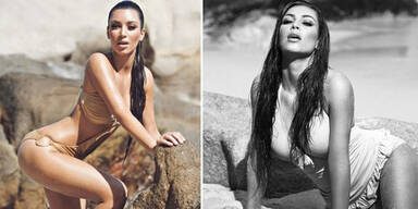 Kim Kardashian als heißes Beach-Girl