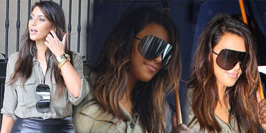 Ein Visier als Brille für Kim Kardashian