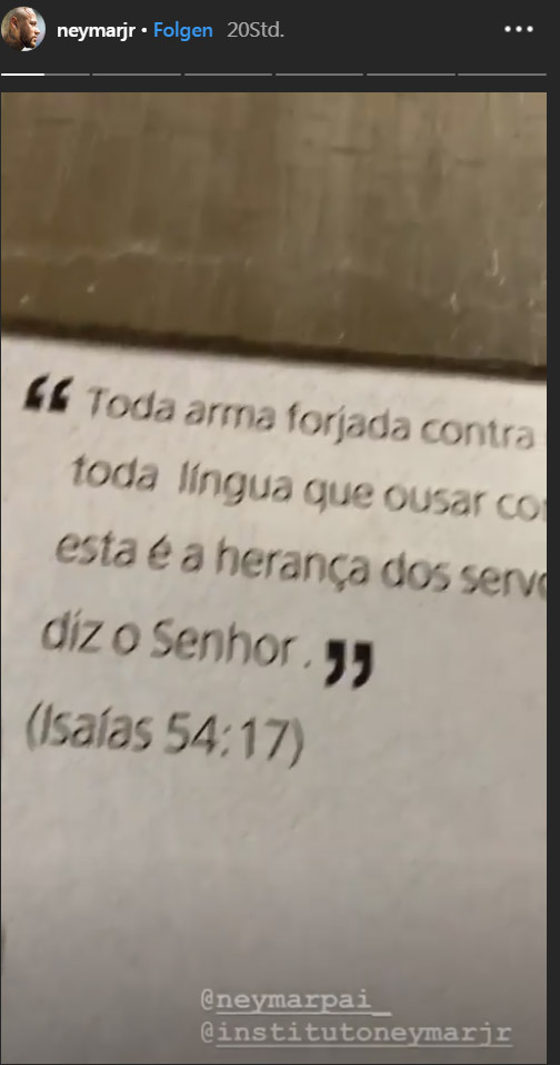 Neymar sorgt mit Bibel-Posting für Wirbel