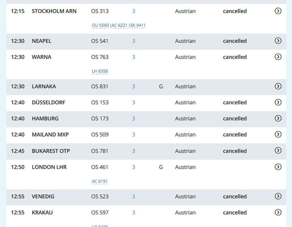 Reise-Chaos: Diese AUA-Flüge fallen heute aus
